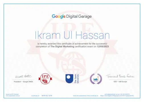 Digital Marketing Certificate by Google