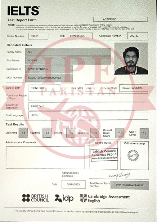 IELTS 7.5 Bands by Musan Ali