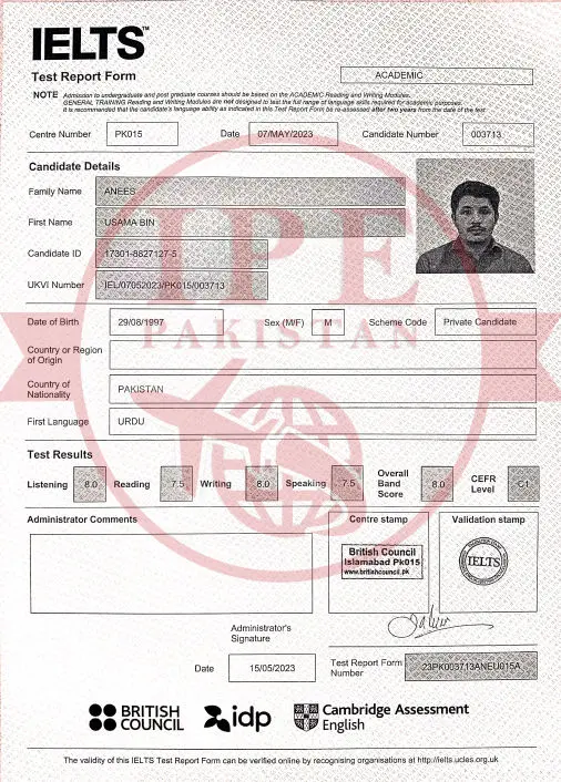 IELTS 8.0 Bands by Usama